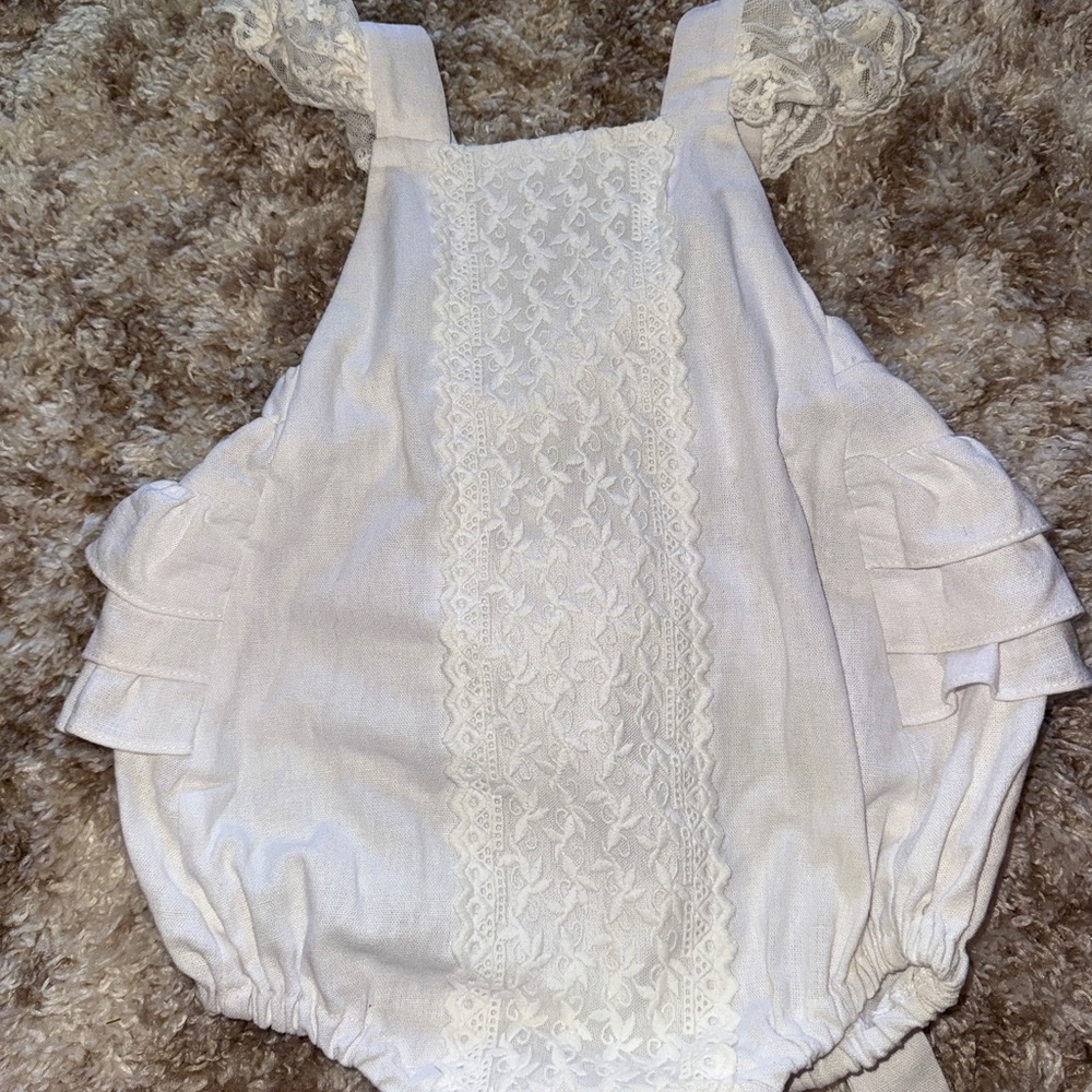 White Lace Baby Romper